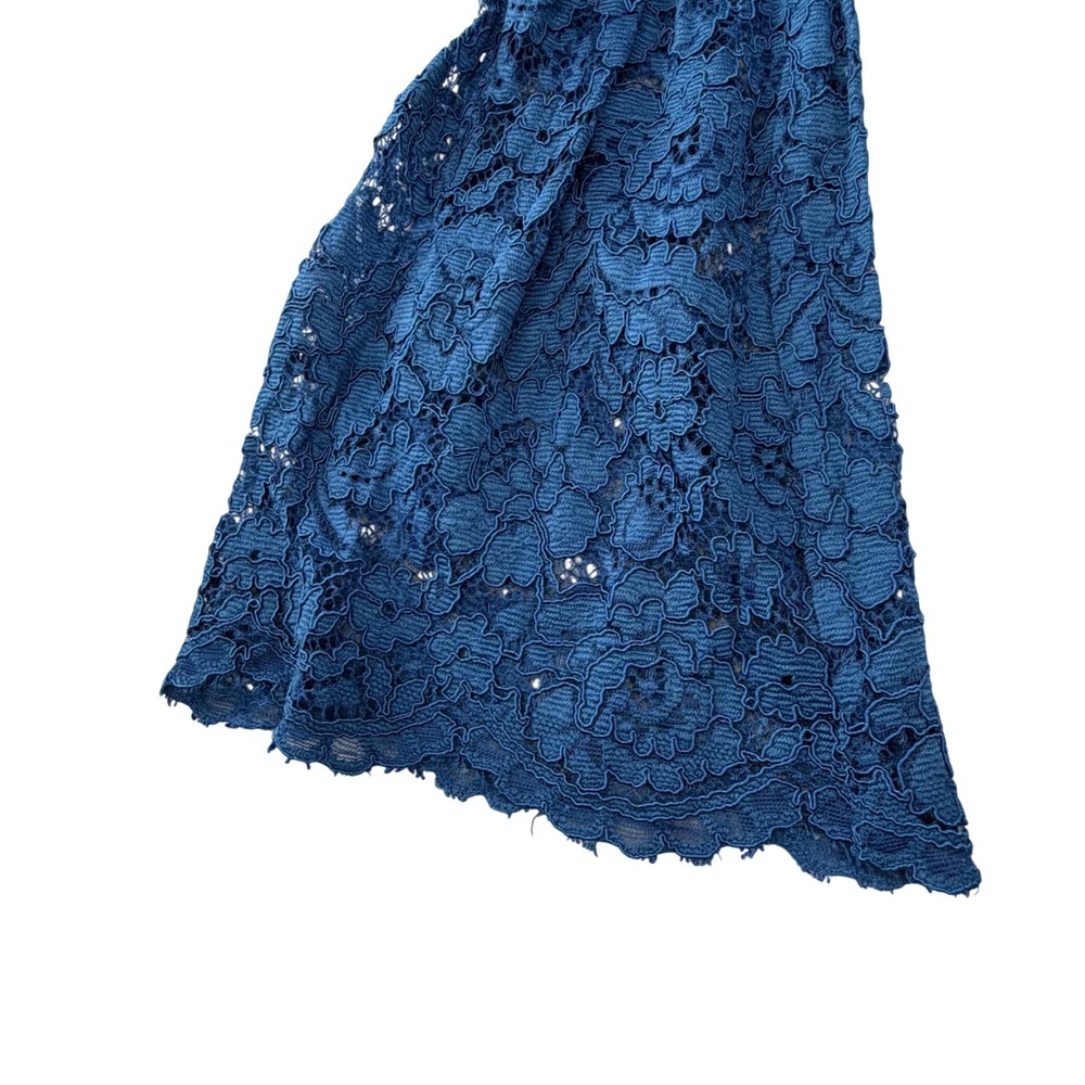 N Nicholas Blue Lace Octavia Cocktail Dress Off Shoulder Bell Sleeve S 8‎ - Picture 12 of 16